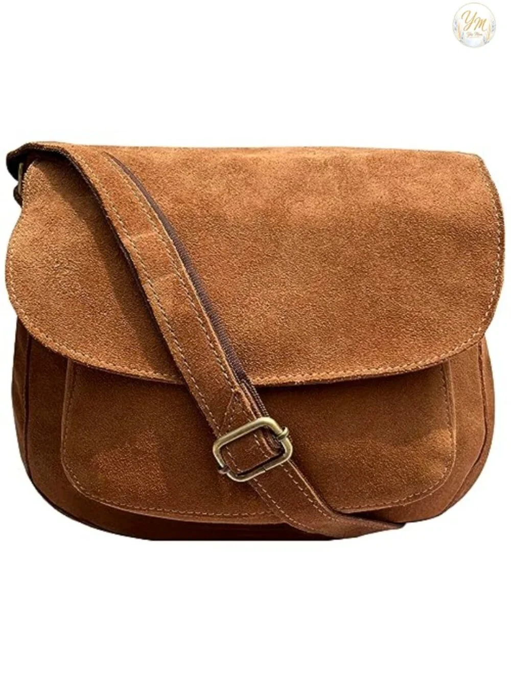Leather Crossbody Satchel Bag Vintage Suede Handbag